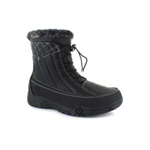 TOTES EVE Sz 10 Fur Lined Black Zipper Cord Waterproof Thermolite Gripping Sole